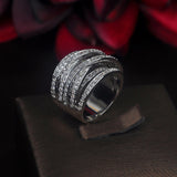 HIBRIDE Luxury Micro CZ Stone Pave Rings