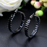 HIBRIDE Luxury Nigerian Geometric Design Circle Hoop Earrings E-447