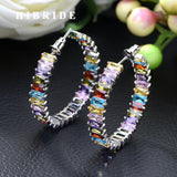 HIBRIDE Luxury Nigerian Geometric Design Circle Hoop Earrings E-447