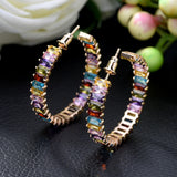 HIBRIDE Luxury Nigerian Geometric Design Circle Hoop Earrings E-447