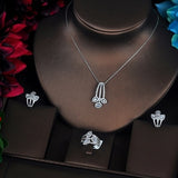 HIBRIDE Luxury Simple Design AAA Cubic Zirconia Pave Jewelry Sets