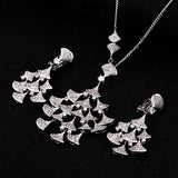 HIBRIDE White Gold Color Long Link Chain Necklace Sets