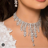 HIBRIDE Luxury Women Jewelry Elegant Shape Bridal Ring & Necklace Set