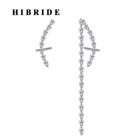 HIBRIDE AAA Cubic Zircon Stud Earrings Water Drop Design Boucle D'oreille E-05