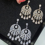 HIBRIDE AAA Cubic Zirconia Gold Big Pendant Drop Earring E-657