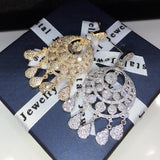 HIBRIDE AAA Cubic Zirconia Gold Big Pendant Drop Earring E-657