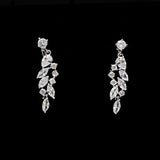 HIBRIDE Clear Austrian Crystal Women Bridal Chain Necklace Earrings Sets