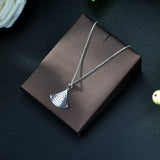 HIBRIDE New Arrival Clear White Zirconia Stone Pendant & Necklace