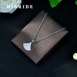 HIBRIDE New Arrival Clear White Zirconia Stone Pendant & Necklace