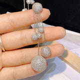 HIBRIDE Drop Dangle AAA Cubic Zircon Pave Earrings E-471