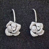 HIBRIDE Flower Shape Micro CZ Stone Pave Women Drop Earring boucle d'oreille E-431