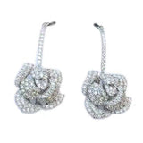 HIBRIDE Flower Shape Micro CZ Stone Pave Women Drop Earring boucle d'oreille E-431