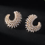 HIBRIDE Brilliant Cubic Zircon Stud Earrings FPendientes Mujer Moda E-919