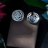 HIBRIDE New Circle Clear AAA Cubic Zirconia Stud Earrings E-51