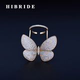 HIBRIDE Clear Butterfly Open Ring