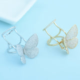HIBRIDE Clear Butterfly Open Ring