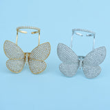 HIBRIDE Clear Butterfly Open Ring