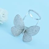 HIBRIDE Clear Butterfly Open Ring