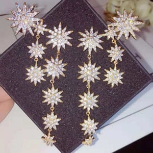 HIBRIDE Gold AAA Cubic Zircon Stud Earrings Boucle D'oreille E-538