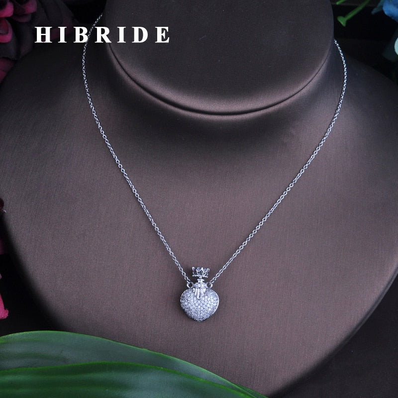 HIBRIDE New Fashion Heart Shape Pendant Necklace