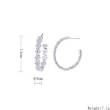 HIBRIDE Irregular Baguette Hoop Earrings Mix Color AAA CZ Crystal Statement Jewelry E-446