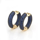 HIBRIDE Multi Colors AAA Cubic Zirconia Round Circle Hoop Earrings Brincos Bijoux E-671