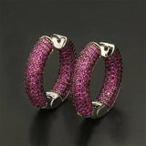 HIBRIDE Multi Colors AAA Cubic Zirconia Round Circle Hoop Earrings Brincos Bijoux E-671