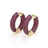 HIBRIDE Multi Colors AAA Cubic Zirconia Round Circle Hoop Earrings Brincos Bijoux E-671