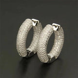 HIBRIDE Multi Colors AAA Cubic Zirconia Round Circle Hoop Earrings Brincos Bijoux E-671