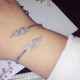 HIBRIDE New Micro CZ Pave Feather Shape Cuff Bracelets and Bangles