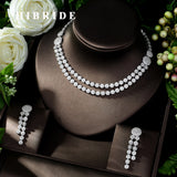 HIBRIDE Sparking Round Shape Crystal Jewelry Sets