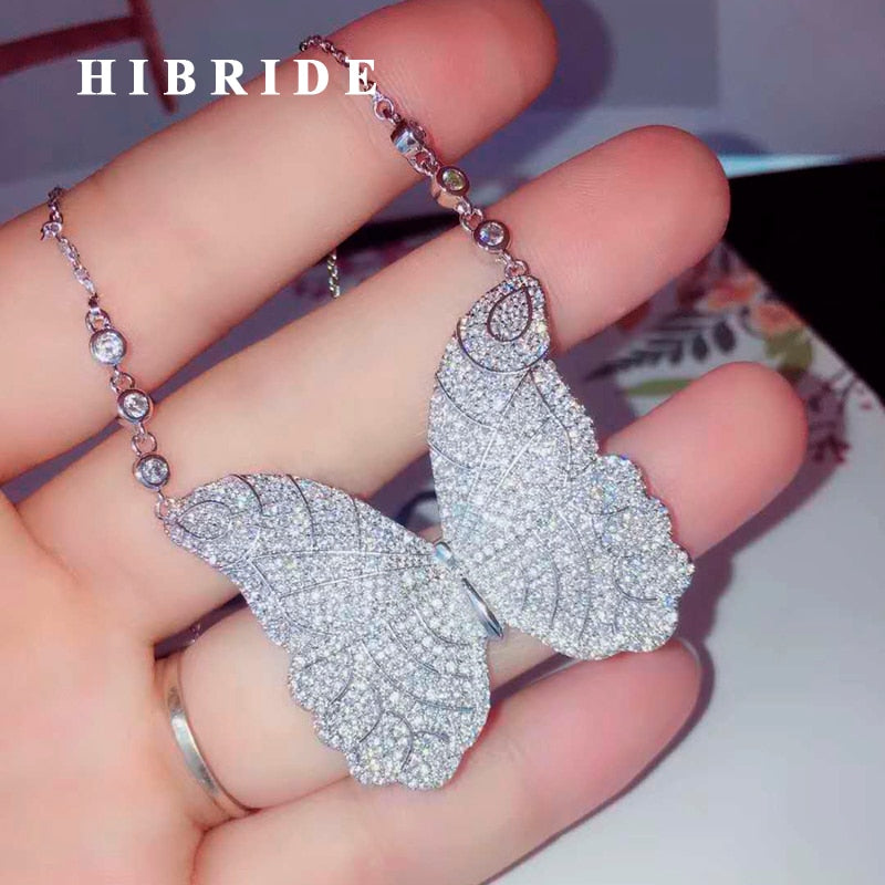 HIBRIDE New Trendy butterfly Shape Pendant Necklace