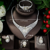 HIBRIDE Luxury Sparking Brilliant Cubic Zircon Necklace Earrings Wedding Bridal Jewelry Sets