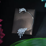 HIBRIDE Sliver Color Flower Shape Zircon Water Stud Crystal Pendant Earrings E-406