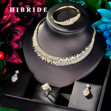 HIBRIDE Sparkling Bridal Cubic Zircon Necklace Jewelry Set