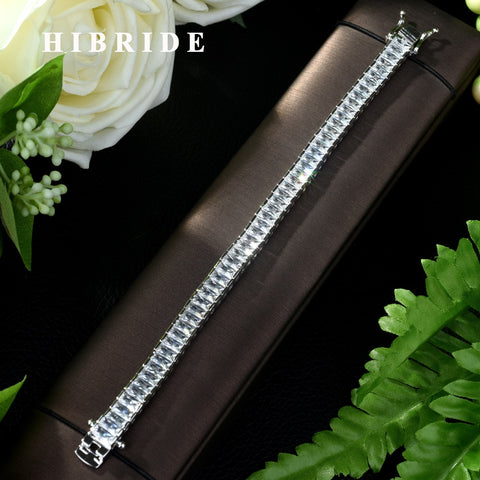 HIBRIDE Square Shape AAA Cubic Zirconia Bracelet Bangle B-59