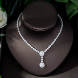 HIBRIDE Round Shape AAA Cubic Zirconia Necklace and Earrings Sets