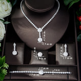 HIBRIDE Round Shape AAA Cubic Zirconia Necklace and Earrings Sets