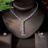 HIBRIDE Trendy Yellow Color Necklace Earrings AAA Cubic Zirconia Jewelry Set