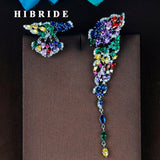 HIBRIDE Two Kind Multicolor High Quality Cubic Zirconia Drop Earring E-801