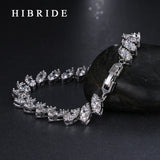 HIBRIDE White Gold Color Bracelets&Bangles Mariquesa Cut AAA Cubic Zirconia Bracelet