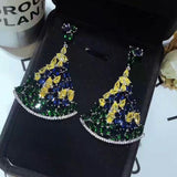 HIBRIDE Brazil Style Colorful Cubic Zirconia Wedding Drop Earrings E-559