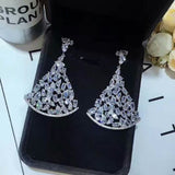 HIBRIDE Brazil Style Colorful Cubic Zirconia Wedding Drop Earrings E-559