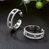 HIBRIDE White Round Hoop Earrings Micro Cubic Zirconia E-454