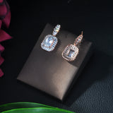 HIBRIDE Romantic CZ Crystal Green Bridal Wedding Chandelier Earring E-224