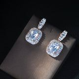 HIBRIDE Romantic CZ Crystal Green Bridal Wedding Chandelier Earring E-224