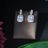 HIBRIDE Romantic CZ Crystal Green Bridal Wedding Chandelier Earring E-224