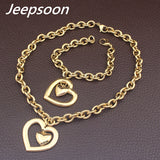 Stainless Steel gold color Necklace Bracelet stud earrings sets SBJFLVDC