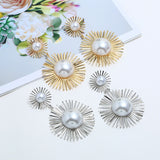 Han Fan Pearl round European and American Style Earrings