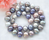 Hand knotted charming 16x19mm white color egg shell pearl necklace 18"